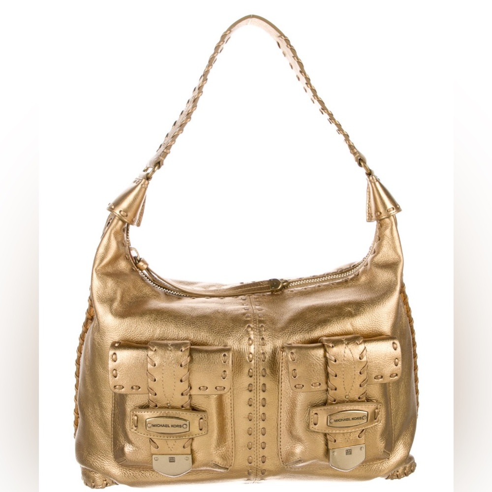 Micheal Kors gold bag. EUC.